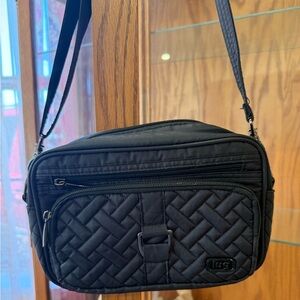 Lug Carousal Nylon Convertible Purse Bag Crossbody RFID Zip Black Travel.